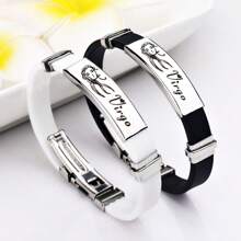 Stainless Steel Constellation Bracelet For Women Men Zodiac Sign Leather Bracelet Wristband Jewelry Birthday Gift