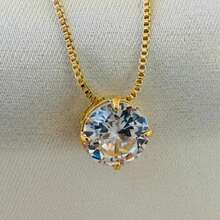 Point Of Light Necklace With Crystal Zirconia 18K Gold Plated – Delicate, Sophisticated And Antiallergic - 金黃色 - 查看 5
