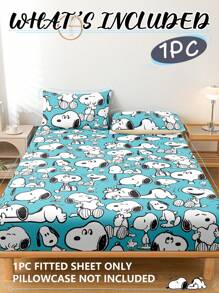 SNOOPY 1 pieza Sábana ajustada, Ropa de cama de Snoopy, Protector de colchón, Cubrecama, Sábana ajustada cómoda y transpirable, Protector de colchón antipelusas, Cubrecama con estampado de dibujos animados, Artículos de Snoopy, Decoración del hogar de Snoopy, Anti polvo y antideslizante, Apto para camas de todos los tamaños - Individual, Doble, Queen, King, Adecuado para todas las estaciones, No incluye almohada ni funda de almohada, Lavable a máquina, Regalo perfecto para ocasiones festivas