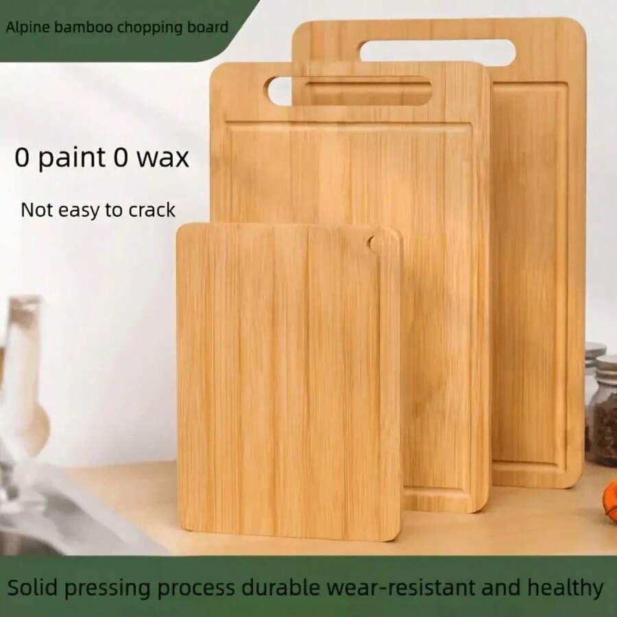 In Stock Fast Delivery Multifunctional Bamboo Cutting Board With Sink Handle, Fruit Chopping Block, Double-Sided Solid Wood Bread Board - Multicolor - View 1