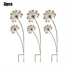 3 Metal Dandelion Floor Ornaments, Creative Design Decorations For Garden Lawn, Perfect For Outdoor Families, Gardens, Porches And Farmhouses - Perfect Family Gifts, Landscape Ornaments And Scene Decoration Prop