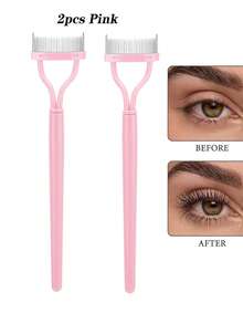 Pente para cílios 2 em 1 em aço inoxidável, escova para cílios, separador de cílios, pente para cílios com tampa, ferramentas profissionais para pentear cílios e remover grumos, ferramenta para pentear cílios em formato de leque para maquiagem dos olhos, extensão de cílios, gel para cílios, ferramenta para extensão de cílios com design curvo, conjunto de maquiagem para cílios feminino, aplicador de cílios não irritante, cria cílios perfeitos, compacto e portátil para viagens, maquiagem, barato, decoração de quarto, penteadeira, viagens, quarto, acessórios de maquiagem, barato, lembrancinhas, maquiagem, ferramentas de maquiagem, coisas baratas, presentes, presentes para mulheres, presentes de Natal