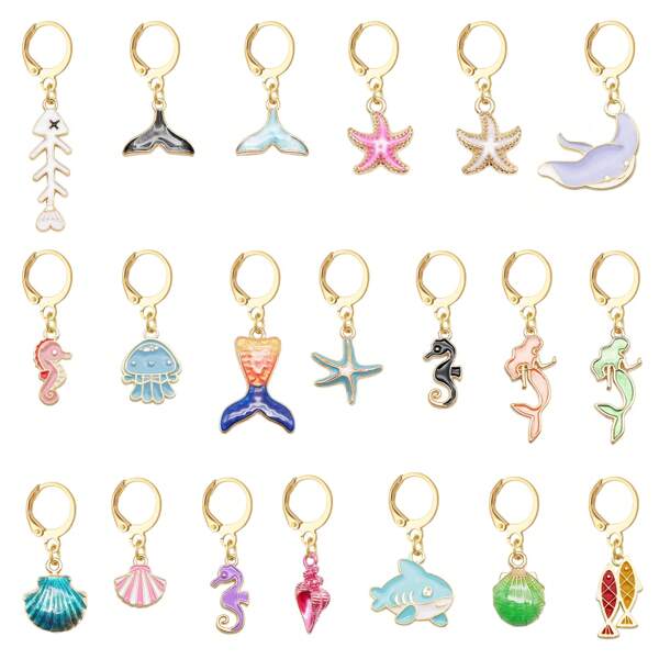 20Pcs Kawaii Enamel Ocean Animal Charms Set - Clip On Decor For Shoes, Bags, Backpack, Cute Sea Life Pendant Accessories