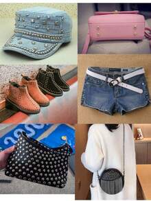 50 PCS Round Dome Rivets Spike Studs Spots Nailhead Punk Rock DIY Leather Craft For Shoes Clothing Bag Parts Decoration(Silver, 8/10/12mm) - Silver - View 3