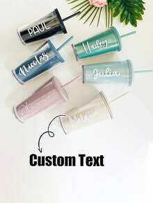 个性化亚克力吸管杯，理想的婚礼新娘礼物、生日和节日礼物 - 多色 - 查看 12