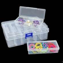 2pcs 6-In-1 Clear Plastic Storage Boxes With Locking Latch - Durable, Multipurpose Organizer For Girls Hair Accessories, Rubber Bands, Jewelry, DIY Crafts And Small Tools - Multicolor - View 3
