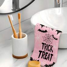 1套/2件万圣节粉色南瓜图案洗碗巾、百洁布，适用于餐厅、厨房、浴室、节日装饰、家庭聚会装饰、家居装饰、家居用品、送给长辈和朋友的礼物 - 彩色 - 查看 7