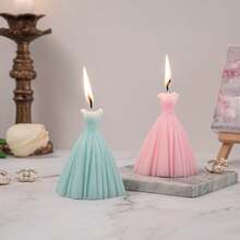 1pc Wedding Dress Scented Candle Set, Creative Home Decor, Photography Prop, Wedding Favors & Gift - Multicolor - View 4