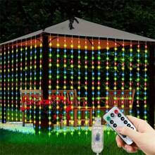 1 Stück 3x1m/3x2m/3x3m USB-betriebener silberner Fadengardinen Lichterkette, geeignet für Zimmer Wände, Wohnzimmer, Hochzeitsfeier, Feiertags Dekorationen
