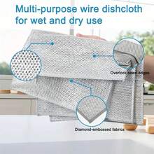 [Reusable Steel Scrubbers] Non-Scratch Steel Fleece Scrubbers | Reusable And Washable - Easily Remove Grease, Oil, And Dirt - Suitable For Kitchen, Bathroom, And Dining Room - Multicolor - View 9