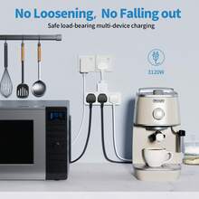 LIPWEL, Wall Expansion Plug, White.Modern Style, Three Sockets, One-Button Switch Control, With Powerindicator Light, With Door,Suitable For Power Strips And Powerexpansion Plugs In Homes, Offices Andkitchens. - UK Plug(220-240V) - View 3