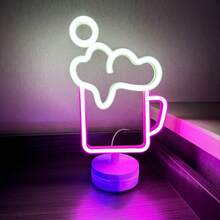 1pc High Brightness Wine Glass & Bar Neon Sign, Beer, Cocktail Glass, Bar Beer Bottle Size 13.9x5.7in (Approx. 35.5x14.5cm), Battery Or USB Powered Desk & Wall Decor Light, Suitable For Girls' Dorm Room, Wedding Anniversary, Bar, Hotel, Supermarket, Valentine's Day, Mother's Day, Birthday Party, Christmas And Home Decor, Men's Game Room Background Lighting - Wine Glass BAR Neon Light - View 53
