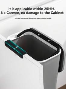 1pc Wall-Mounted Sliding Lid Trash Can With Sealed Lid, Waste Bin, Garbage Storage Box, Bathroom Side Storage Bucket, Home Organization, Flip Lid/Slide Lid, Suitable For Kitchen, Bathroom, Living Room, Comes With Hook