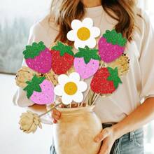 New Strawberry Theme Birthday Party Decoration Set, Happy Birthday Bunting Flag, Strawberry Birthday Home Decor, Room Background Decor, DIY Kit