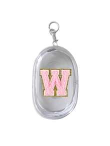 1PC Portable Mini Transparent Zipper Storage Bag, Embroidered Letters A-Z On Pink Towels, Compact Multifunctional Storage Device, Headphone And Charger Case With Keychain, Transparent Travel Accessories, Exquisite And Compact, Suitable For Storing Small Items, Data Cable Storage Bag, Bracelet Bag, Accessory Storage Bag, Very Suitable For Giving Gifts To Female Friendscable Organizer - Multicolor - View 18
