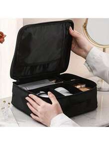 1pc Makeup Case Professional Beauty Brush Women Cosmetic Suitcase Waterproof Make Up Organizer Travel Storage Box For Manicure, Makeup Case Professional Beauty Brush Women Cosmetic Suitcase Waterproof Make Up Organizer Travel Storage Box For Manicure, Travel Makeup Case, Large Capacity Makeup Case Organiser Portable Travel Makeup Bag With Adjustable Dividers And Girls Bag, Christmas Gifts, Pouch, Travel, Pouch, Clutch / Small Handbag, Makeup Organizer, Pouch, Brush Holder, Mini Pouch, Large Capacity Pouch