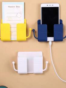 1pc Remote Control Holder, Wall Mount Phone Holder And Organizer ,Self-Adhesive Storage Box For Bedroom,Plastic Charging Stand And Remote Bracket Holder, Wall Mounted Storage Box For Air Conditioner Remote,Silicone Wall-Mounted Remote Control Holder Storage Organizer, No-Drill, Odorless, Durable TV And AC Remote Controller Rack