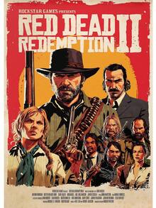 1 pieza/Set de 3 pósteres artísticos de pared, con opción de marco. 1 paquete de pósteres del juego Red Dead Redemption 2 , adhesivos de papel impermeables, decoración de pared para cafetería, bar o habitación