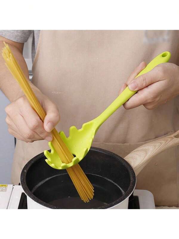 1 Silicone Nylon Pasta Spoon - Non-Stick Multi-Size Long-Handled Pasta Spoon For Easy Serving And Draining - A Must-Have Gadget In The Kitchen