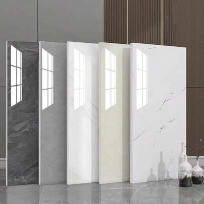 Set de 10 piezas que cubre 1.8 m2 de papel tapiz autoadhesivo de baldosas cerámicas con estampado minimalista de mármol falso, panel compuesto de aluminio con pegatina de pared tipo mármol realista de PVC para decoración del hogar en sala de estar, baño y cocina