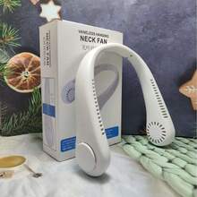 2025 Adjustable Temperature Portable Neck Fan - Rechargeable, No-Leaf Wearable Personal Neck Cooler , Adjustable Neck Support, Hands-Free Wearable Fan For Outdoor Sports, Travel, And Office Use, Travel Cooling Accessory | Modern Neck Fan | Adjustable Fan Speed, Neck Cooling