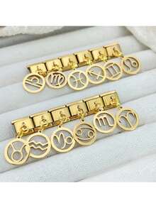 2025 Fashions Modular Golden Twelve Constellations Italian Charm Links Fit 9mm Elastic Bracelet Stainless Steel Making Jewelry - A - View 11