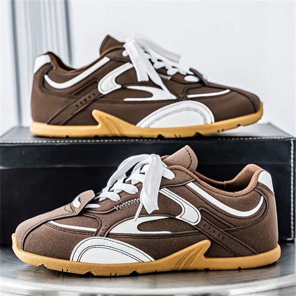 Men's Outdoor Driving Shoes, Spring 2025 Model, Wear-Resistant Anti-Slip Sole Vintage German-Style Shoes, Breathable Sneakers, Casual Chunky Sneakers