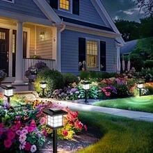 24/12 Piece Set Of Solar Outdoor Lights, Solar Garden Decorative Lights, And LED Solar Lights With IP43 Waterproof Function For Outdoor Use. It Charges Automatically During The Day, Does Not Require Wiring, And Consumes Zero Power. This Solar Powered Walkway Light Can Provide 10 Hours Of Illumination For Your Garden, Landscape, Roads, Courtyards, Terraces, And Lanes. - 黑色 - 查看 6