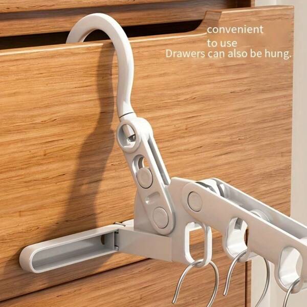 1pc Must-Have Travel Clothes Drying Rack, Portable And Foldable With 5 Holes, Suitable For Self-Driving Trips, Saving Space For Travel, Hotels, Dorms, And Home Use, Ideal For RV Travel And Closet Organization, Drying Racks