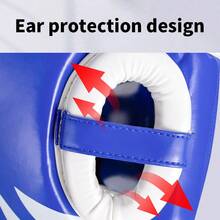 GINGPAI 青少年男孩女孩拳击护头，自由搏击泰拳跆拳道防护头盔，成人训练装备