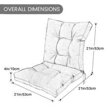 Back Chair Cushion Waterproof Polyester Rocking Chair Cushion With Non-Slip Ties Anti-Fading Deep Seat Chair Cushions, Outdoor Dining Chair Cushion For Patio Cushion Furniture