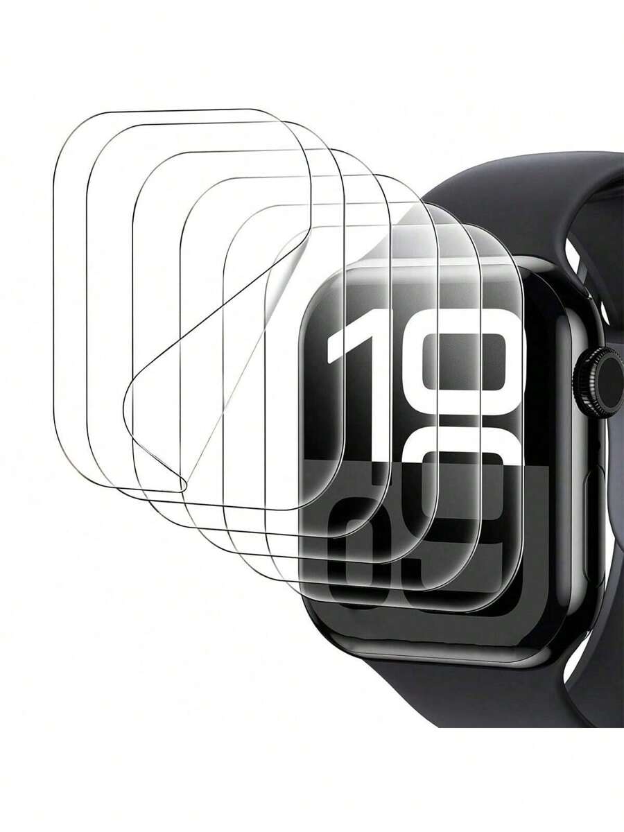 6pcs/Set Hydrogel Screen Protector Film Compatible With Apple Watch 49mm, 45mm, 41mm, 40mm, 44mm, 46mm And 42mm. This Soft Film Is Not Glass, Compatible With Apple Watch Series 10, 9, 8, 7, 6, 5, 4 And SE Accessories. Screen Protection Essentials, Applicable To Daily Shield, Office, Home Watch Screen Protector Watch Cover Watch Accessories Waterproof Shockproof Anti-Fall Anti-Fall Scratch Resistant Anti-Fingerprint Full Cover