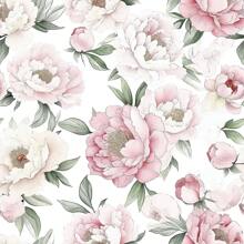 1 Rolo Papel de Parede Adesivo Peônia Rosa, Papel de Parede Estilo Boêmio Retrô, À Prova d'Água, Durável, Papel de Contato Vinil Destacável e Colante, Adesivo com Padrão de Flor Rosa em Bottom Claro, Adesivo de Decoração de Arte para Casa, Adesivo de Arte de Parede