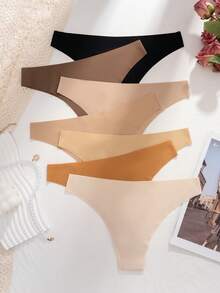 7 件女式无缝低腰性感比基尼内裤，舒适健身/运动内衣 - 彩色 - 查看 5