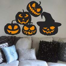 1pc NICEMOVIC Halloween Floor Decal, Removable Halloween Pumpkin Wall/Window Sticker, Halloween Horror Theme Room Decoration Sticker, Suitable For Home, Office, Party Wall Decorations Home Decor Halloween Decor Fall Decor Stickers Wall Stickers Halloween Decorations Halloween Decoration - Black - View 12