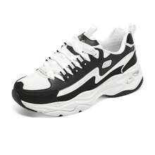 Skechers Zapatillas deportivas de moda con cordones de la Serie D`LITES 896156 - Blanco y negro - Ver 2