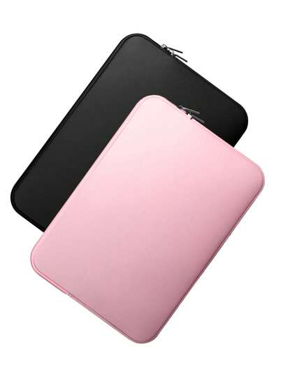 1pc 11.6/12.5/13.3/14/15.4/15.6/16/17 Inch Solid Color Casual Laptop Sleeve Bag, Compatible With Huawei/Apple//HP//Hasee
