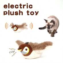 Jouets pour chats Oiseau battant des ailes (sans vol) Jouet interactif pour chaton avec activation tactile rechargeable par USB. Jouets d'exercice pour chat et petit chien. Jouet interactif pour chat en forme d'oiseau réaliste