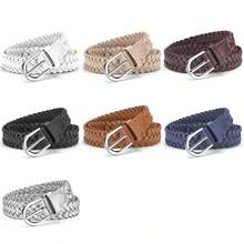 1 件女士编织复古腰带，适合休闲裤裙、紧身女士无孔皮带秋季、秋季、万圣节 - 多色 - 查看 9