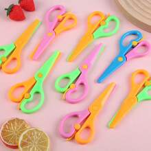 6pcs Kids Scissors, Craft Scissors For Beginners, Plastic Blade Student Art Scissors, Portable DIY Art Supplies, Random Color, Children Craft Scissors, Back To School Stationery