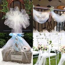 1 Peça Rolo de Tule para Casamento, Tecido de Organza para Decoração de Bottom de Festa de Aniversário e Casamento, Faixa para Cadeira de Organza DIY de Casamento, Dia das Mães, Formatura