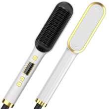 Brosse lissante, lisse mieux les cheveux que les produits normaux, convient à tous les types de cheveux, conception de peigne anti-brûlure, peigne à cheveux chauds pour des cheveux lisses sans frisottis - brosse fer à lisser en céramique, écran LCD, température réglable, utilisation mouillée et sèche, cadeau parfait pour les femmes