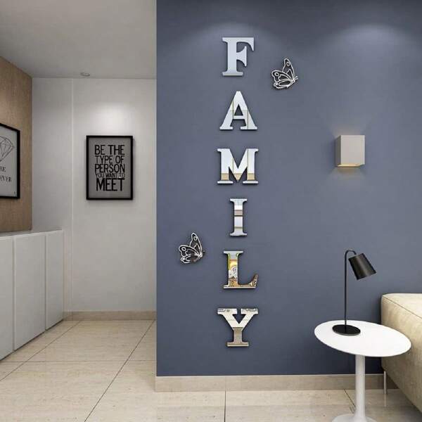 Family Wall Decor Letter Signs Acrylic Mirror Wall Stickers Decorations For Living Room Bedroom Home Decor Wall Decals