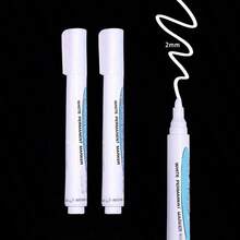 2/4 件白色永久性油漆记号笔套装，1 毫米尖头和 2 毫米尖头，防水笔，适用于木材、岩石、塑料、皮革、玻璃、石头、金属、帆布、艺术用品、绘画用品 - 白色 - 查看 10