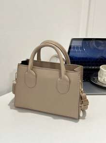 Bolso de Pu de Color Sólido Mini Bolso Cuadrado Informal para Viajar Al Aire Libre Bolso Bandolera de Moda Bolso Bandolera Pequeño de Color Caramelo Monedero Cuadrado de Doble Asa Brillante Bolsos con Cremallera para Mujer
