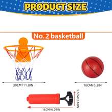 1 Stück Mini Basketball Korb + 1 Größe 2 PVC Ball + 1 Luftpumpe, geeignet für Innenbereich Lässig und Stressabbau, mit Wandmontage Design und Mini tragbarer Basketball Korb, Rückwand, geeignet als Büro Stressabbau Spielzeug Geschenk für Jugendliche und Erwachsene, Halloween/Weihnachtsgeschenk