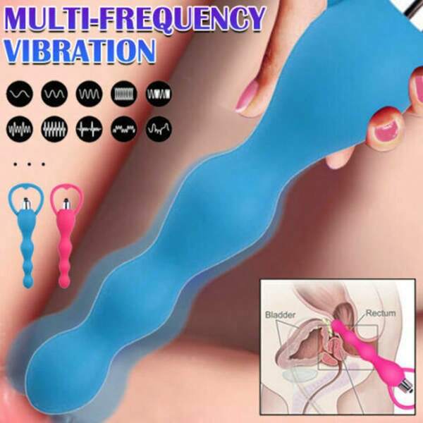 6.4 Inch Anal Beads Analplug Vibrator Prostate Massager Silicone Butt Plugs G-Spot Dildo Adult Sex Toys For Men Women Couples