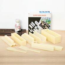 YumiPLUS 10pcs Sushi Making Kit - Premium Plastic Sushi Maker Set With Rice Roll Molds, DIY Tool For Home Beginners, Includes Spreader And Chopsticks, Perfect For Homemade Sushi And Rice Balls, Sushi Roll Maker (Random Color And Style) - Multicolor - View 9