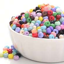 398 Stücke 6*3mm bunte Glasperlen, einfarbige lose Perlen geeignet für DIY Quasten, Schmuckherstellung, Armbänder, Halsketten