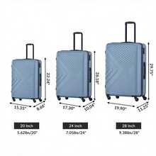 3-Piece Hardshell Expandable Luggage Set With Spinner Wheels And TSA Lock - 20, 24, 28 - Blue